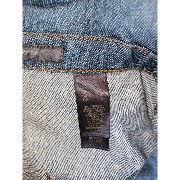 Liz Claiborne Denim Jean Jacket Women's Size L Stitching Button Up Pockets Y2k - Picture 8 of 14
